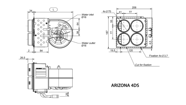 ARIZONA 4DS - Liquid heat exchanger with fan